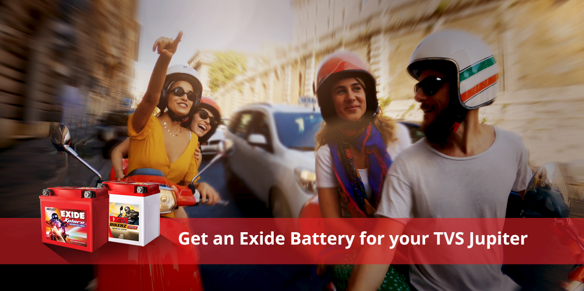 Get an Exide Battery for your TVS Jupiter