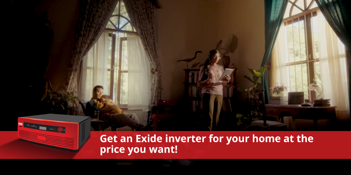 Get an Exide inverter for your home at the price y
