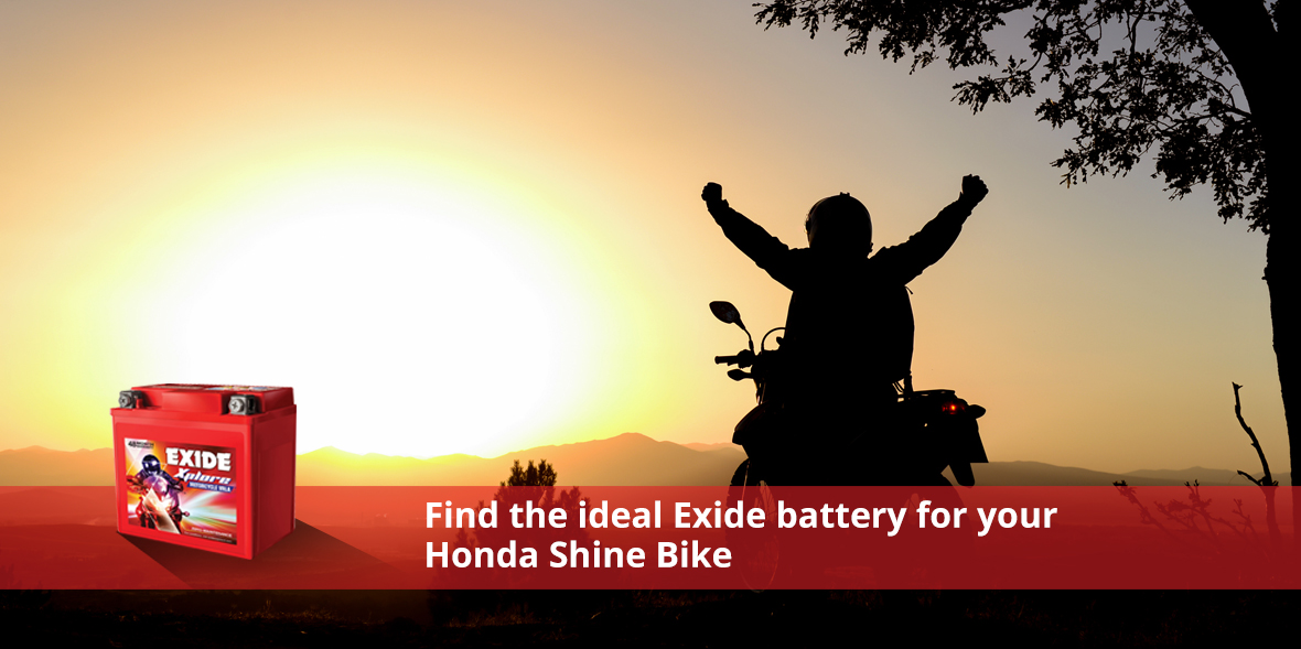 Find the ideal Exide battery for your Honda Shine 