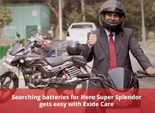 Searching batteries for Hero Super Splendor gets e