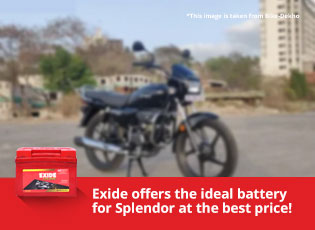 Exide offers the ideal battery for Splendor Bike a