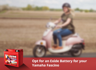 Opt for an Exide Battery for your Yamaha Fascino