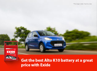 Get the best Alto K10 battery at a great price wit