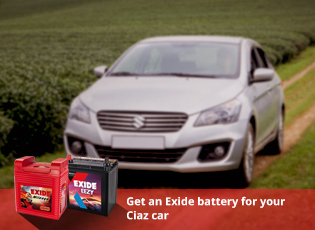 Get an Exide Battery for your Ciaz car